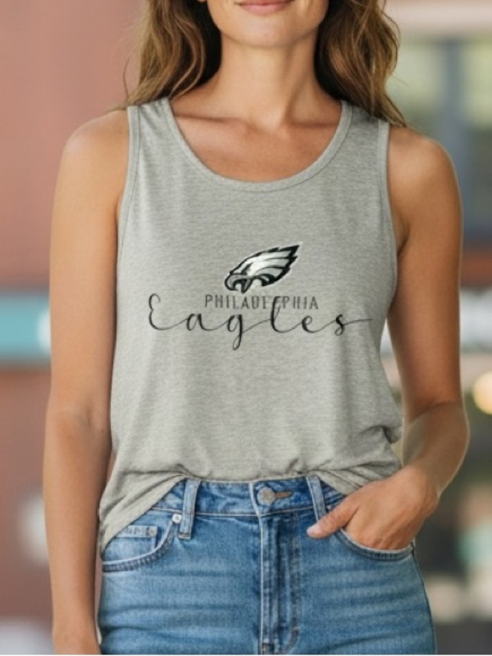Women’s Small NFL Light Gray Philadelphia Eagles Racerback Tank